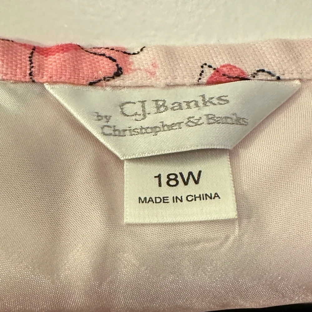 C.J. Banks Light Pink Knee Length Floral Pattern Skirt - Picture 3 of 5